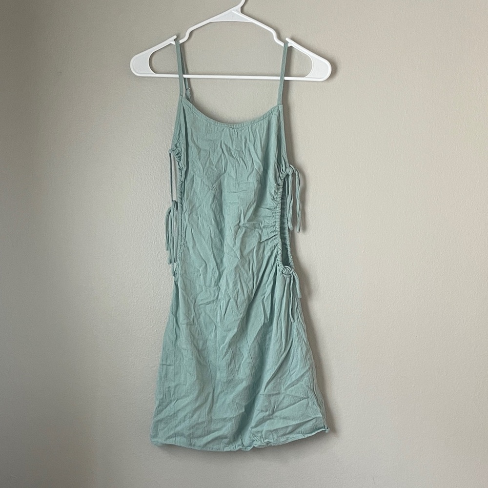 Forever 21 Soft Turquoise Adjustable Cut Out Dress